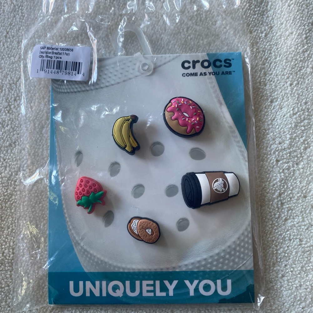 Crocs Kids White Shoe Charms Jibbitz - Food & Fruit Pack